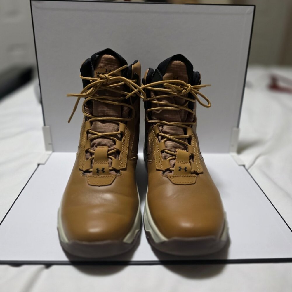 Under Armour Boots Mens Size 10.5 Brown Tactical Combat Leather Outdoor Lace Up